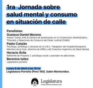 1ra jornada en salud mental y consumo problemático de personas en situación de calle