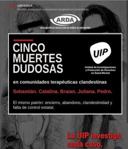 Cinco personas murieron en comunidades terapéuticas clandestinas*