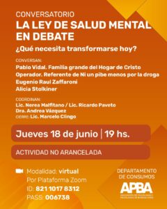 CONVERSATORIO- -LA LEY DE SALUD MENTAL EN DEBATE-